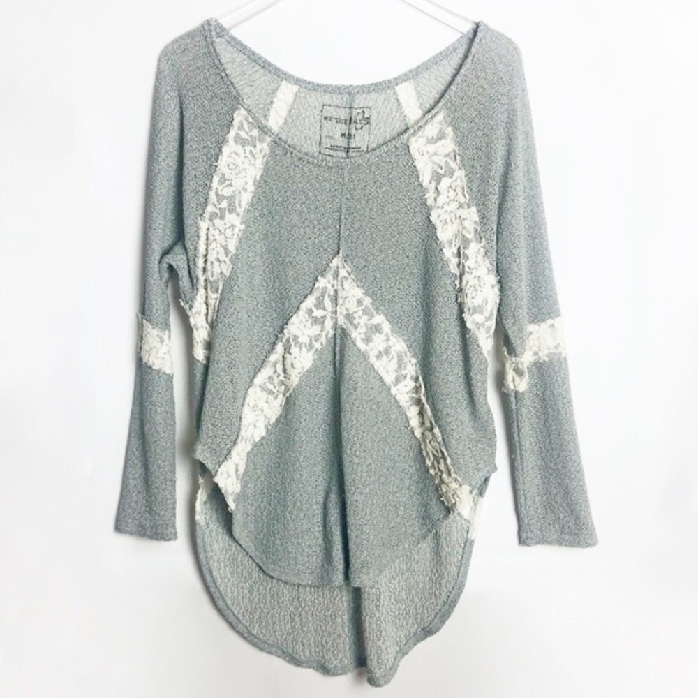 Free People - We The Free Flying V Hacci Tunic Top in Sea Spray